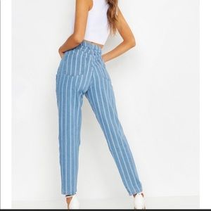 PACSUN Mom Jean blue white striped jean 22